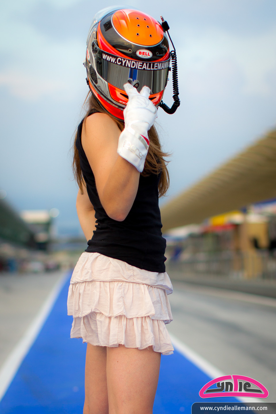 Cyndie Allemann photoshoot at Sepang International Circuit, Malaysia.